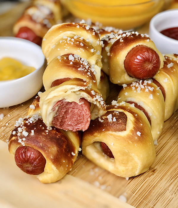 Air Fryer Jumbo Pretzel Dogs