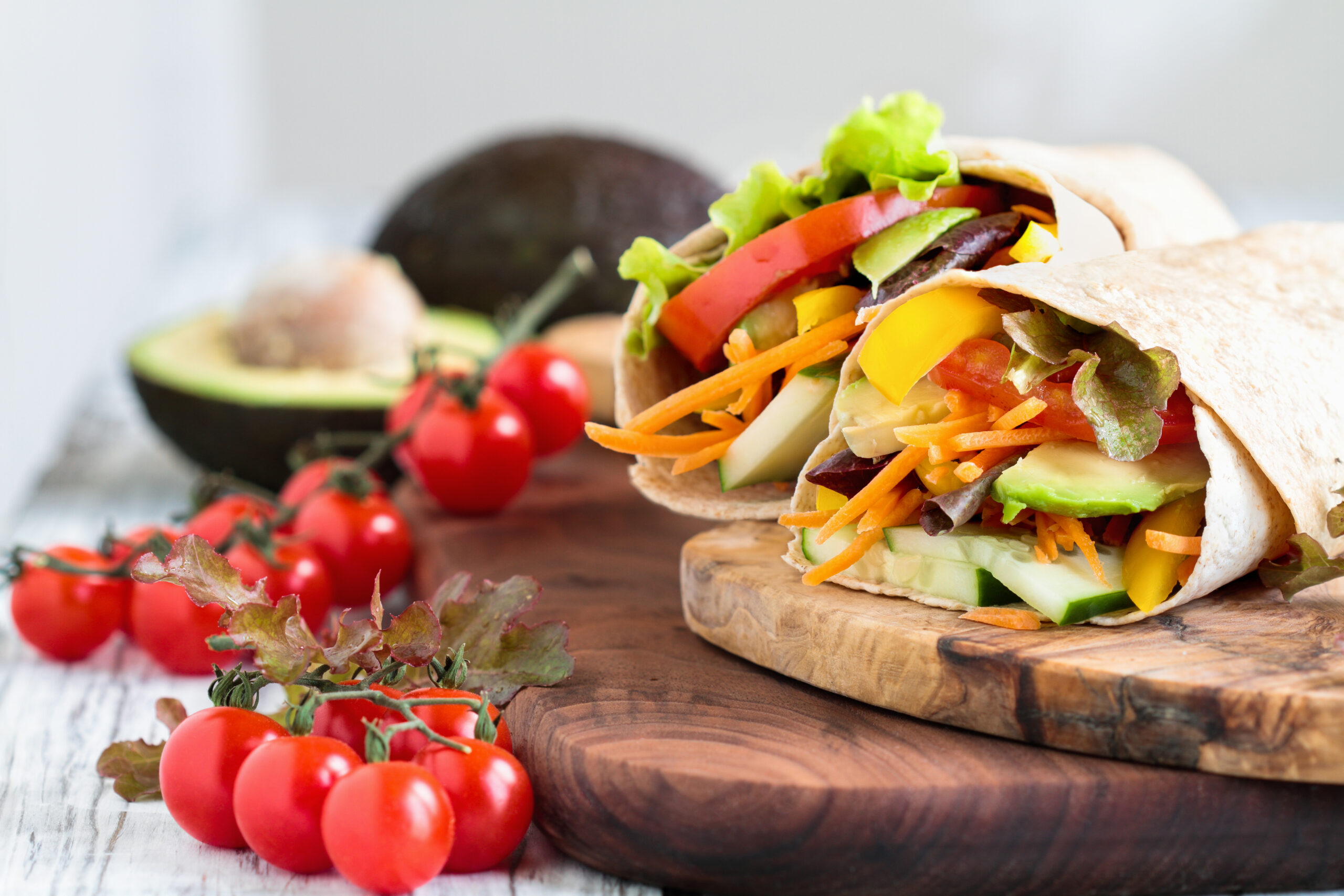 Sprouted Rainbow Veggie Wrap