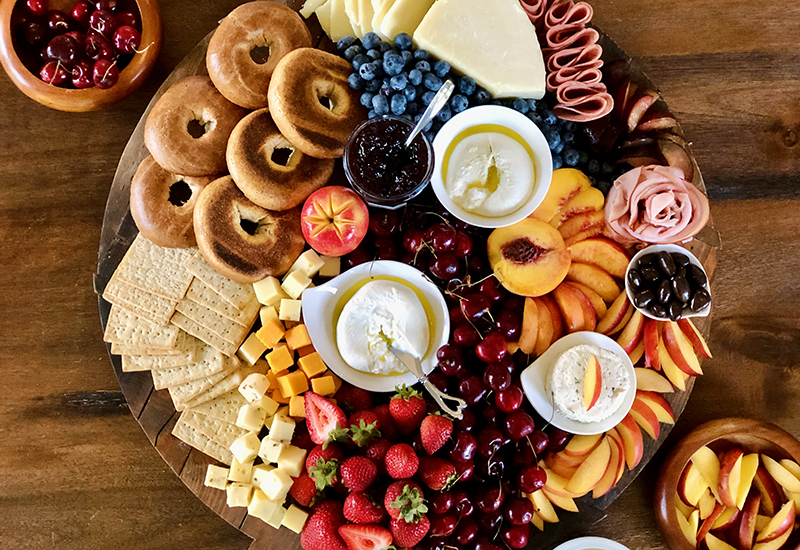 Stone Fruit Burrata Bagel Board