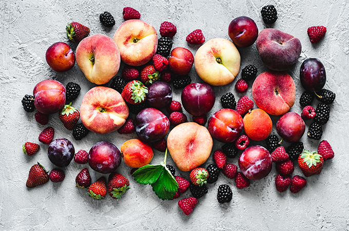 Stone Fruit on a Surface