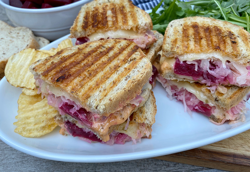 Vegetarian Beet Reuben Panini