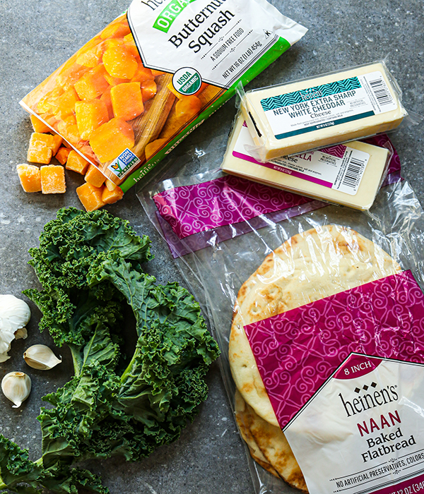 Butternut Squash Kale Naan Pizza