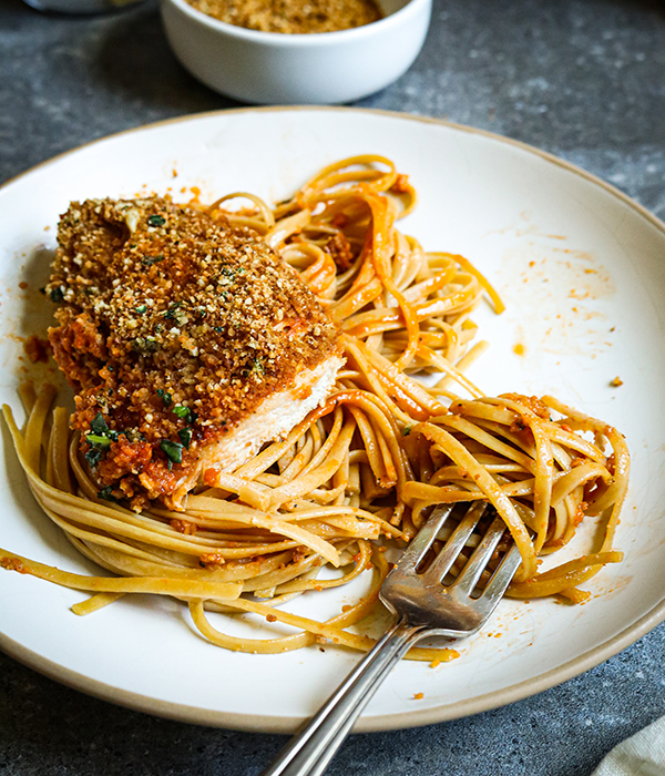 Chicken Arrabbiata with Toasted Breadcrumbs