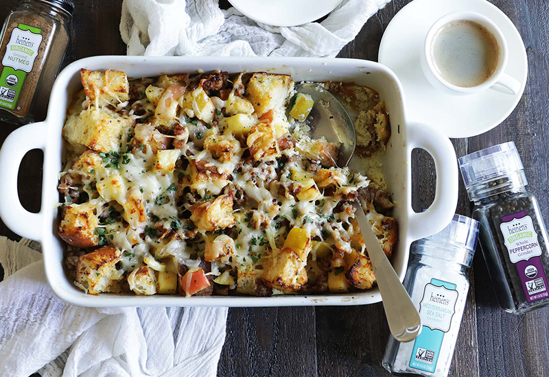 Sausage and Apple Strata