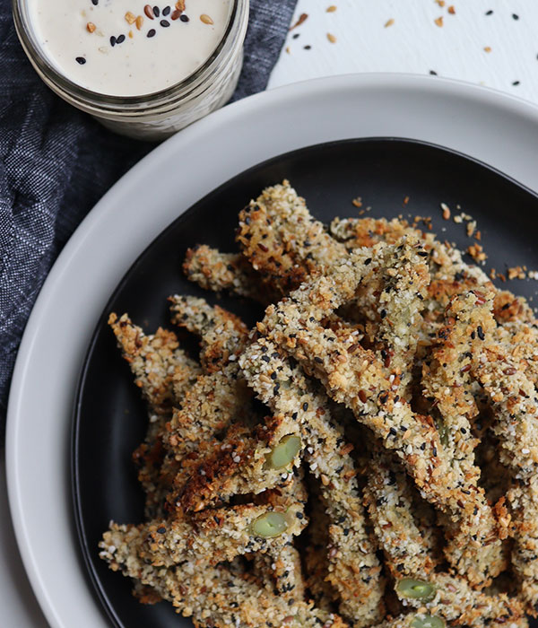 Baked Everything Bagel Green Beans