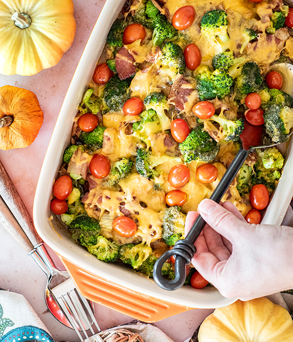 Cajun Chicken Broccoli Cheddar Bake