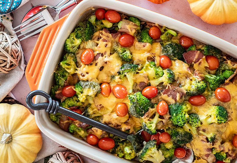 Cajun Chicken Broccoli Cheddar Bake