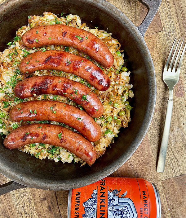 Pumpkin Ale Braised Brats