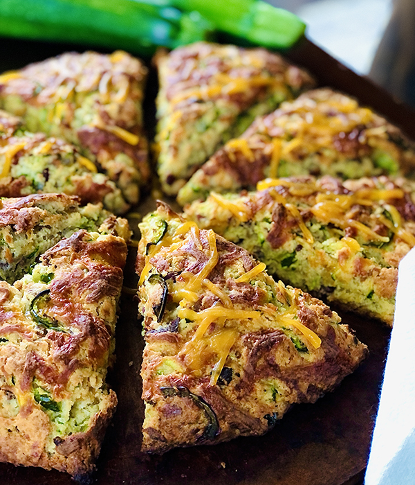 Zucchini Cheddar Bacon Scones