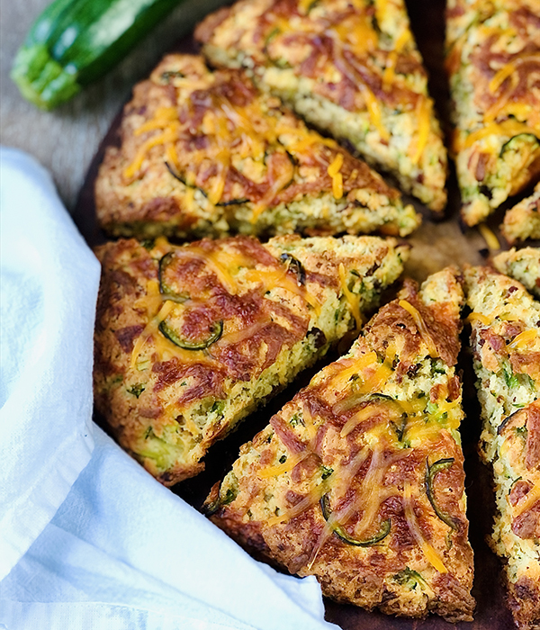 Zucchini Cheddar Bacon Scones