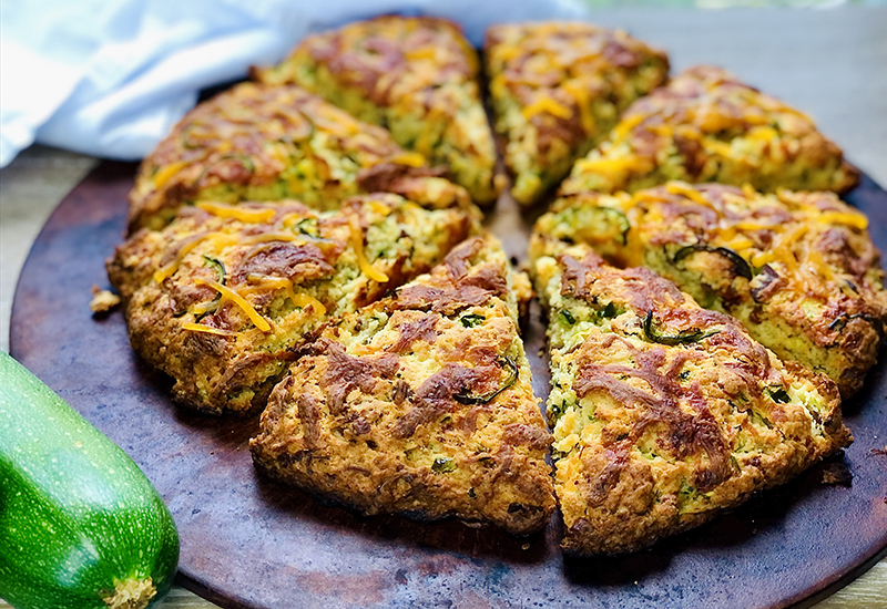 Zucchini Cheddar Bacon Scones