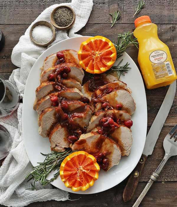 Pork Loin with Orange Cranberry Sauce