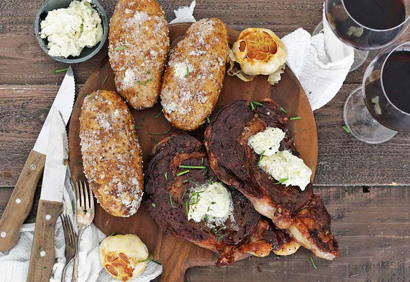 Reverse Seared Steak with Gorgonzola Butter