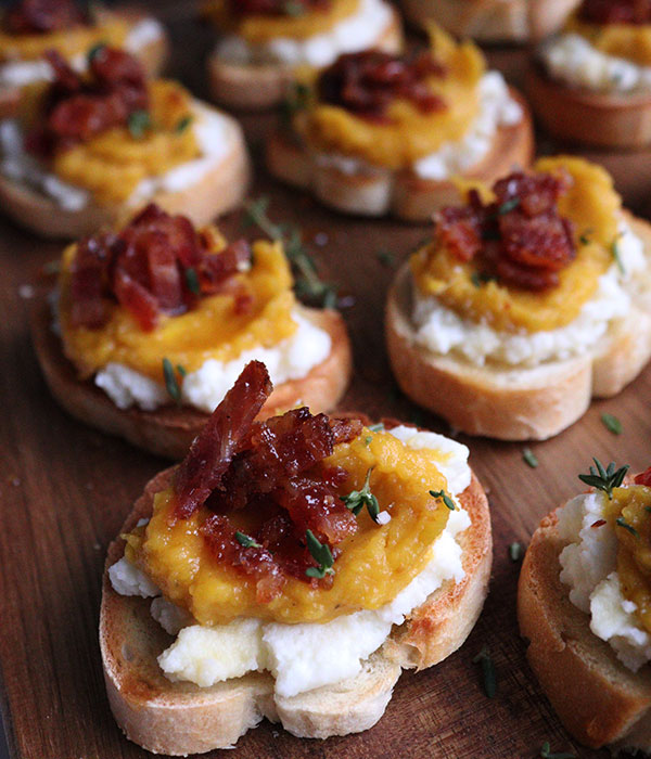 Maple Bacon Delictata Squash Crostini