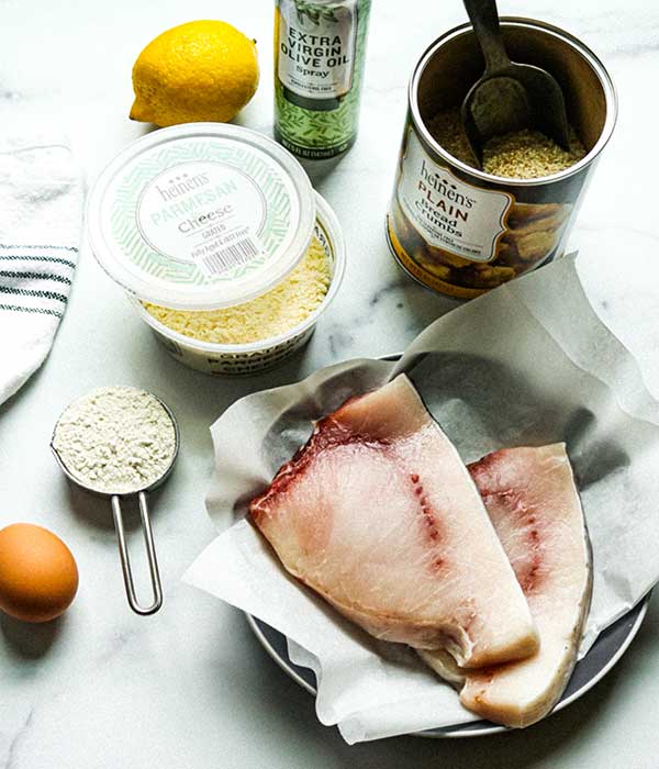 Baked Swordfish Nuggets with Lemon Herb Dipping Sauce