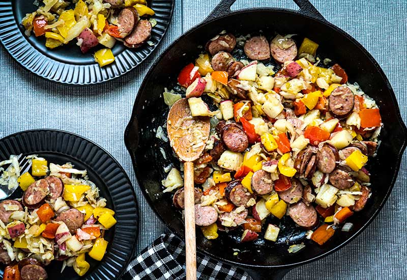 Sausage and Sauerkraut Skillet