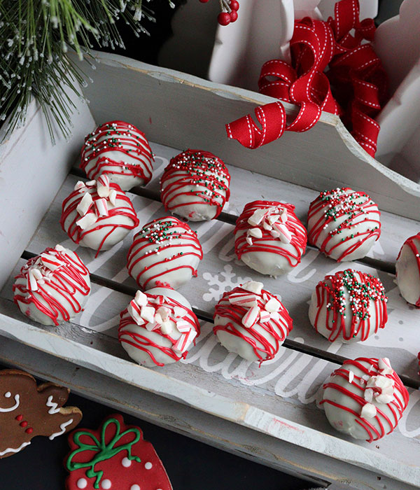 Peppermint Brownie Truffles