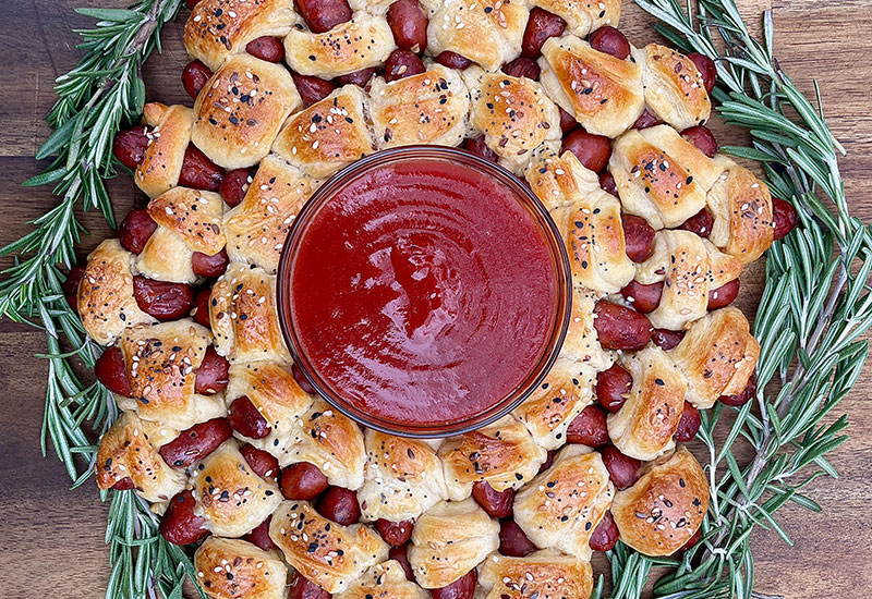 Pigs in a Blanket Wreath