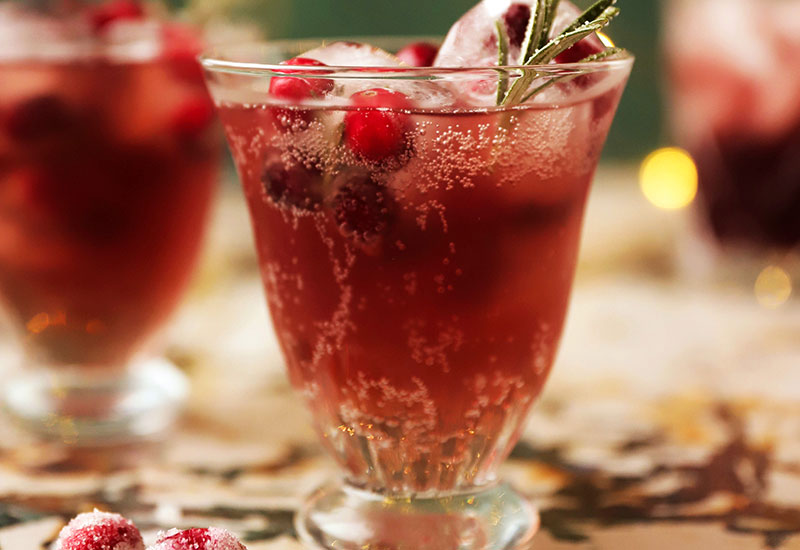 Pomegranate & Cherry Elderberry Fizz Cocktail
