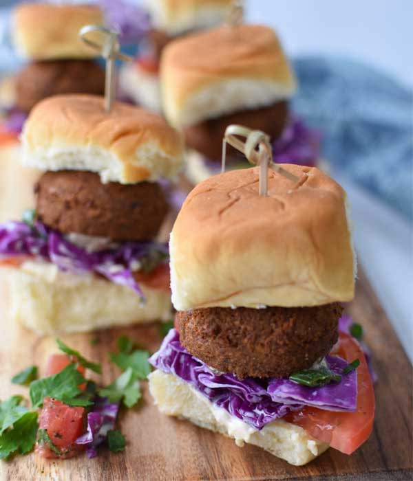 Falafel Sliders with Tahini Slaw