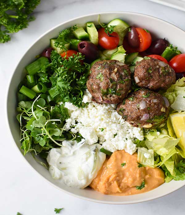 Mediterranean Baked Beef Meatballs