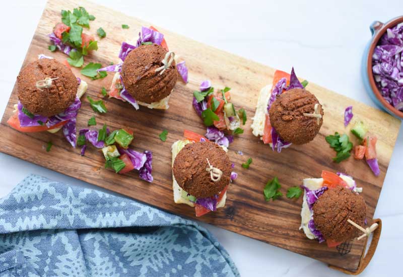Falafel Sliders with Tahini Slaw
