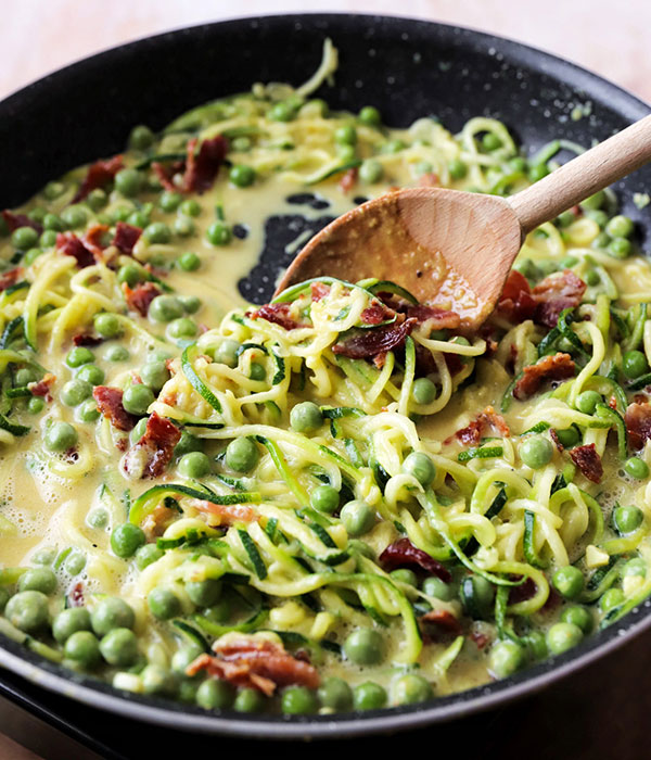 Paleo & Whole30 Zucchini Noodle Carbonara