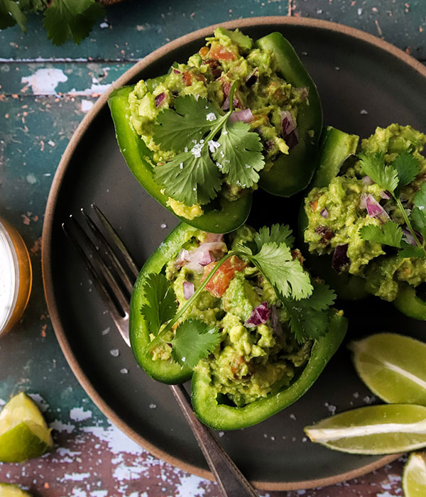 Plant-Powered Guacamole-Stuffed Peppers