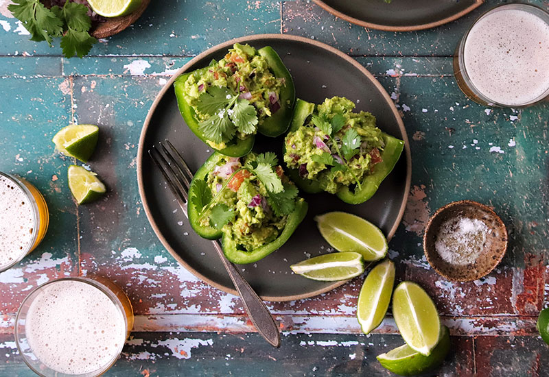 Plant-Powered Guacamole-Stuffed Peppers