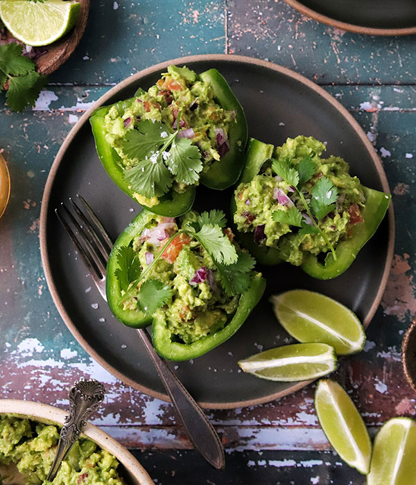 Plant-Powered Guacamole-Stuffed Peppers