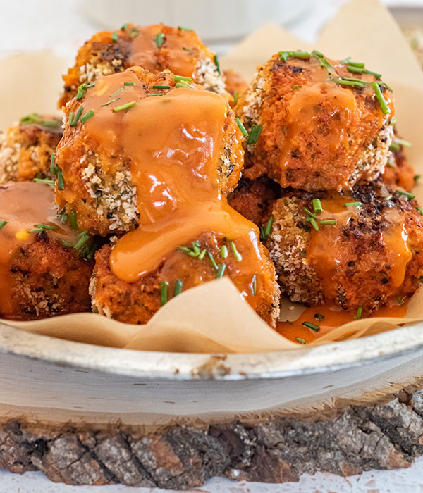 Quinoa Cauliflower Buffalo Balls