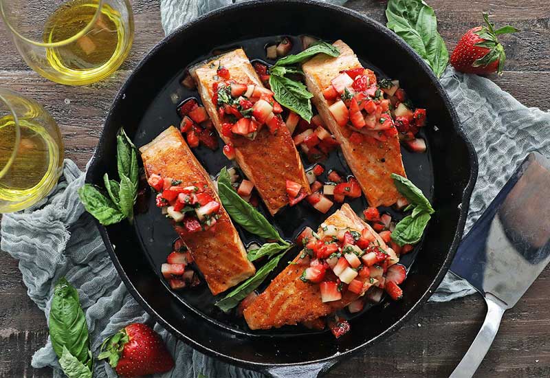 Salmon with Strawberry Salsa