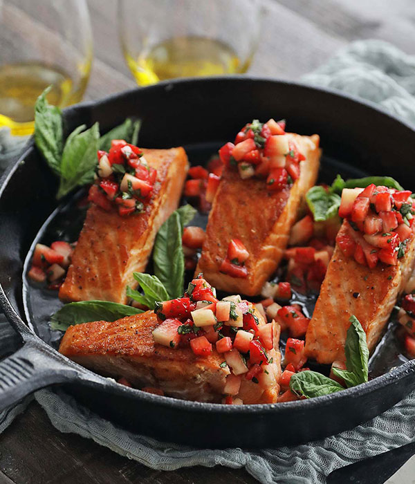 Salmon with Strawberry Salsa