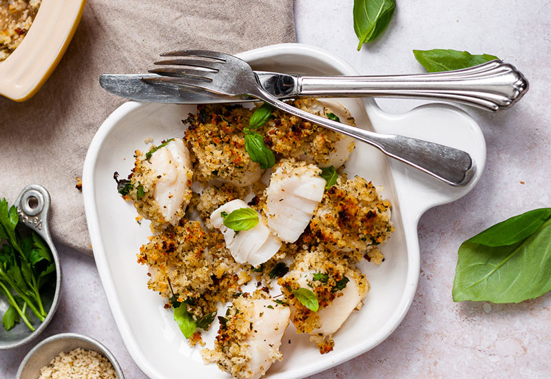 Baked Parmesan Panko Scallops