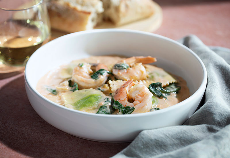 What’s For Dinner? Ravioli with Shrimp & Spinach
