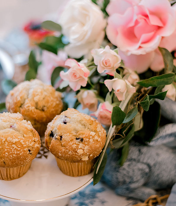 Easter Muffins on Cake Stand