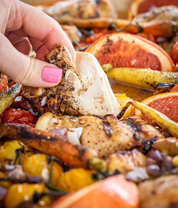 Baked Grapefruit Chicken Thighs