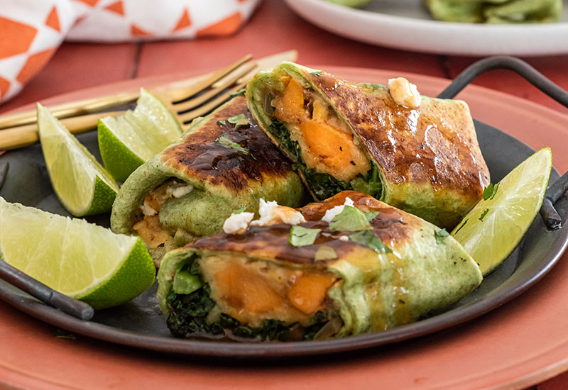 Lentil, Kale & Sweet Potato Burritos