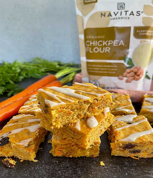 Carrot Cake Chickpea Blondies