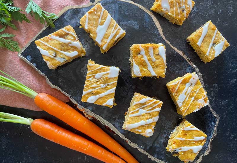 Carrot Cake Chickpea Blondies