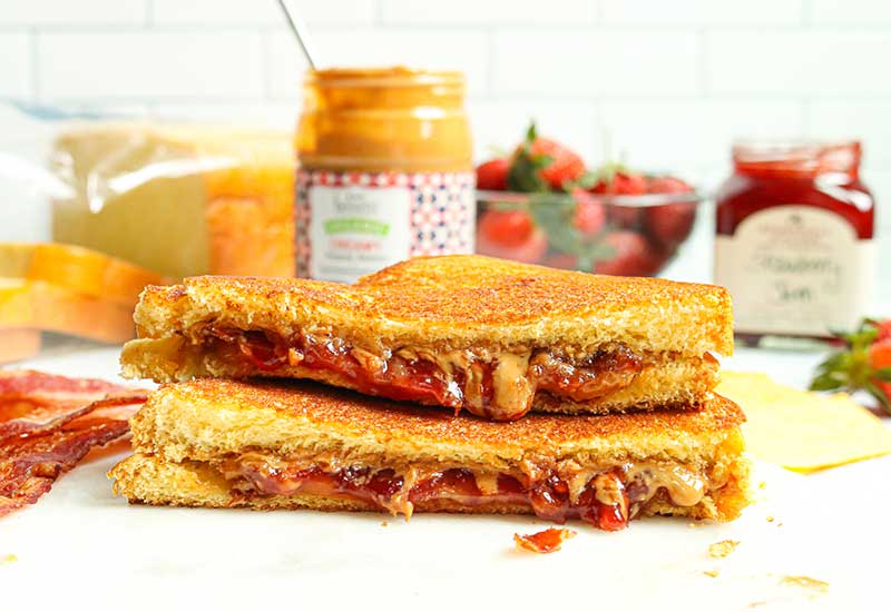 Peanut Butter & Jelly with Bacon Grilled Cheese