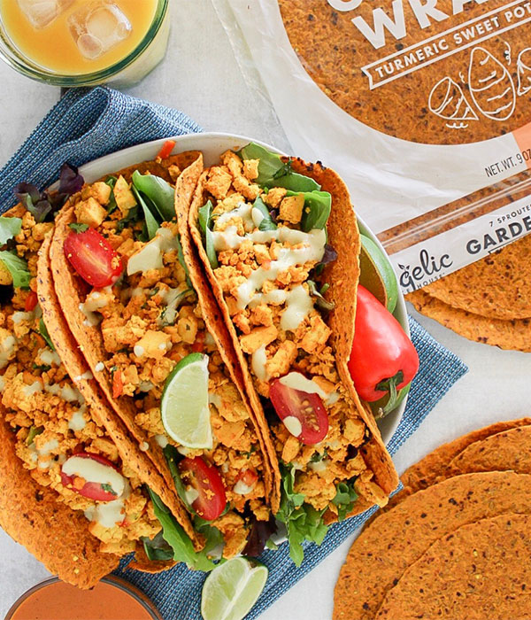 Angelic Bakehouse Wraps used for Tacos