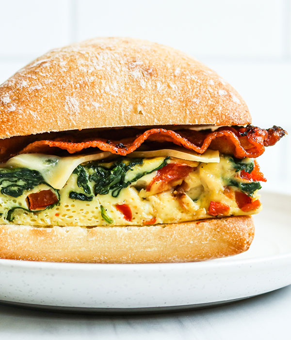 Frittata Breakfast Sandwich with Bacon and Gouda