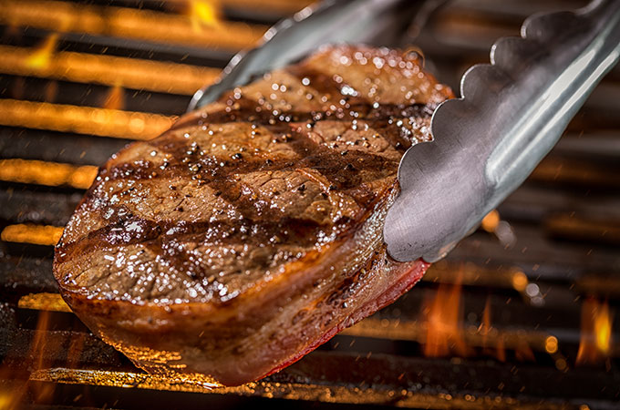 Grilling Tongs and Steak