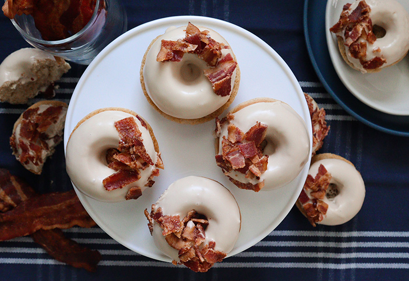 Baked Maple Bacon Mini Donuts