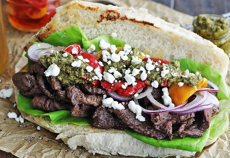 Wagyu Steak Sandwich with Peppers