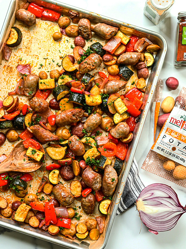 Sheet Pan Bratwurst