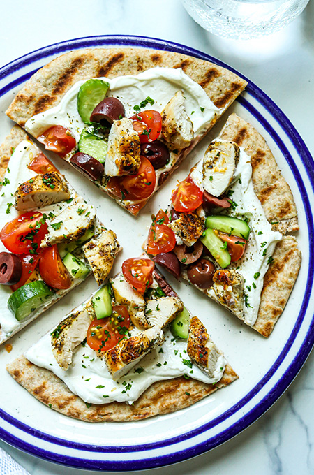 chicken pita pizza