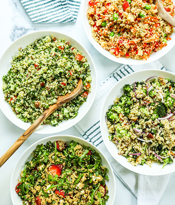 Quinoa salad 4 ways
