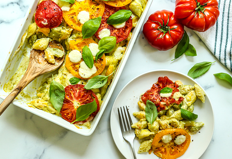 One Pot Caprese Mac and Cheese